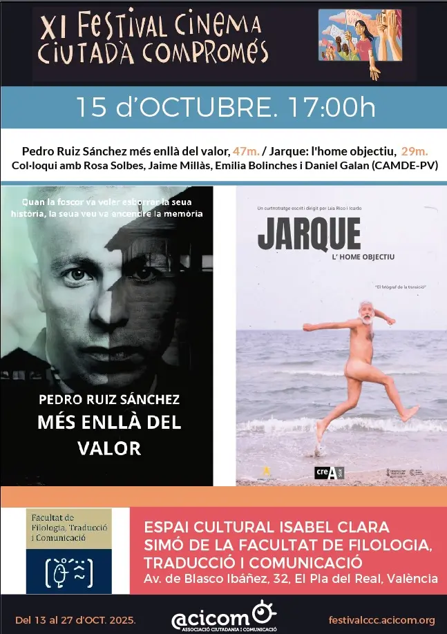 20251015-Memoria-historica-a-la-Facultat-de-Comunicacio.-Pedro-Ruiz-Sanchez-mes-enlla-del-valor-i-Jarque-lhome-objec-1